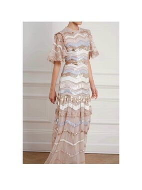 Anthropologi x Needle & Thread Alaska Sequin Maxi Dress- worn once, excellent!!